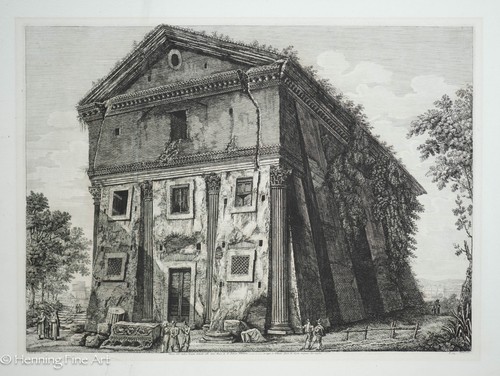 Luigi rossini etching temple - etching,